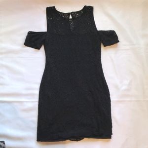 Hollister Off The Shoulder Black Lace Dress XS